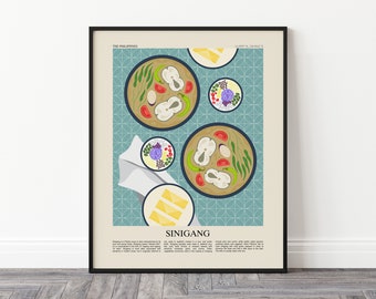 Sinigang Art Print, Philippines Poster, Filipino Food Art, Asian Soup Poster, Restaurant Print, Food Poster, Kitchen Wall Art, Dining Art