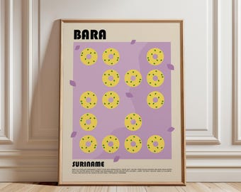 Bara Art Print, Surinamese Food Wall Art, Traditional Suriname Cuisine Poster, Caribbean Kitchen Decor
