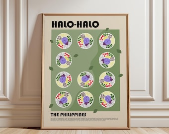 Halo Halo Print, Filipino Food Poster, Dessert Print, Philippines Art, Modern Kitchen Wall Art, Abstract Wall Art