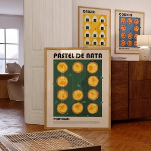 Póster de Pastel de Nata, Impresión de arte de comida portuguesa, Póster de Portugal, Impresión de tarta de huevo, Póster de restaurante, Impresión de chef, Arte de pared de cocina moderna