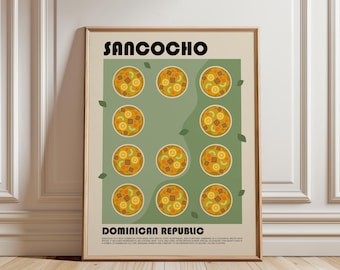 Sancocho Art Print, Dominican Food Poster, Traditional Caribbean Cuisine Wall Art, Modern Kitchen Decor, Latin American Foodie Gift