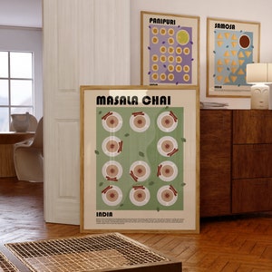 Masala Chai Poster, India Print, Indian Drink Poster, Indian Food Poster, Modern Kitchen Wall Art, Milk Tea Print, Food Travel Poster