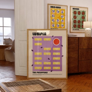 Lumpia Art Print, Filipino Food Art, Minimalist Food Art, Colourful Food Poster, Philippines Poster, Food Poster, Modern Kitchen Wall Decor