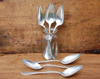 Antyczna łyżka do serwowania Christofle (1877–1899) posrebrzana – 21 cm (8 cali) – Hallmark 84 – Francuskie sztućce do jadalni – Antyczne sztućce