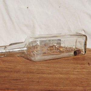 Vintage Large Flag Sauce Bottle - Mid Century Bottle