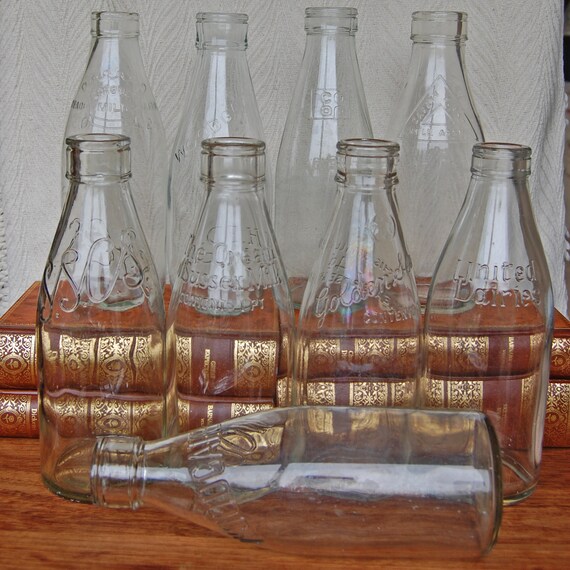 Vintage Milk Bottles Old Glass Bottles Etsy