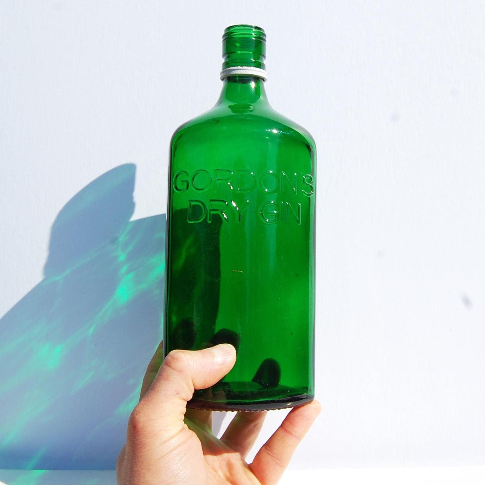 Large Vintage Gordons Gin Bottle - - Old Green Bottle - Etsy