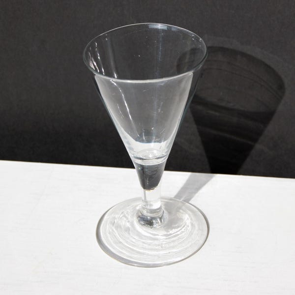 Antique Victorian Hand-Blown Liqueur / Sherry Glass – Pontil Mark – Tiny Bubbles – c.19th Century