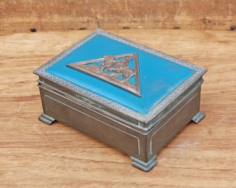 Boîte à secrets - à bijoux métal argenté Japon - VINTAGE P45