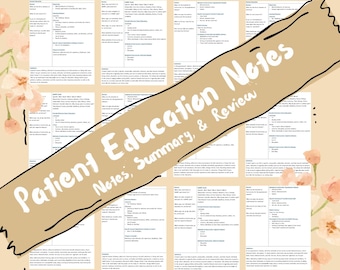 Krankenpflegeschule Patienteninformationspaket: Notizen, Quiz & Karteikarten (PDF Download)
