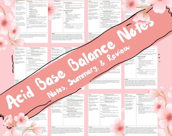Säure-Basen-Haushalt Gleichgewicht Stillstudien-Bundle: Notizen, Quiz & Karteikarten (Digitaler Download)
