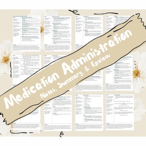 Medication Administration & Dosage Calculation Nursing Notes – Note Pages, Quiz and Flashcards | Nursing Math | PDF Download