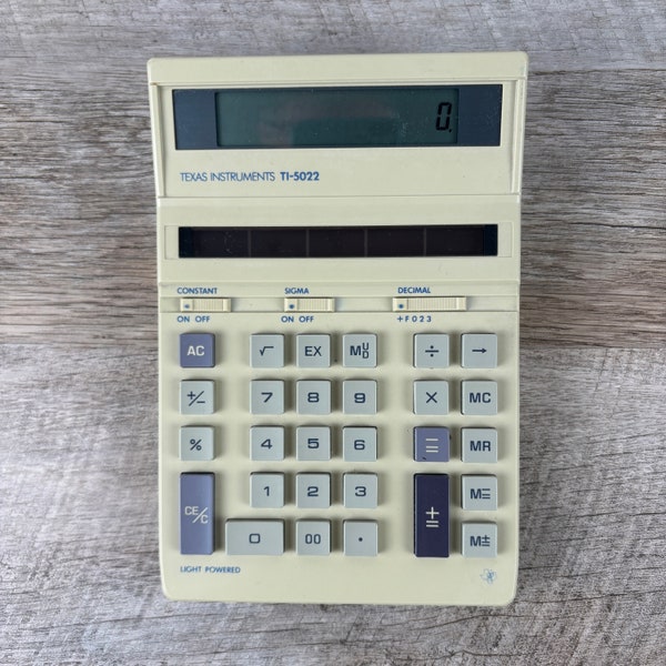 Texas Instruments TI-5022 Calculator Solar Powered Tested - c.1983 - Tested and Working!