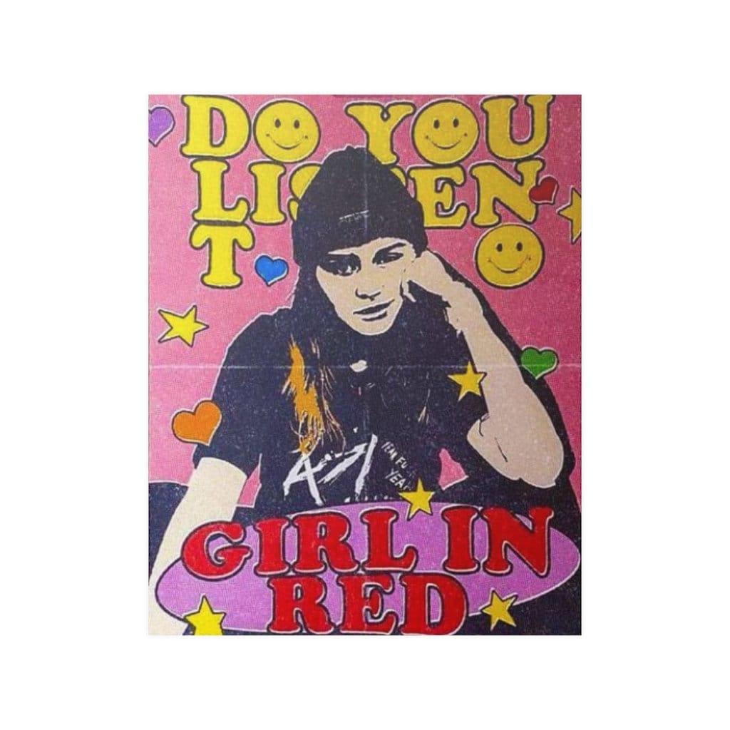 Discover Girl In Red Retro Poster