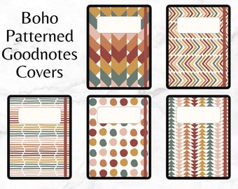 Boho Patterned GoodNotes Covers | Planner Covers | Digital Download | Notebook Covers | Bohemian
