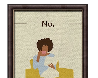 Impressão artística abstrata 'Não': decoração minimalista para escritório em casa