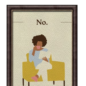 Abstract &#39;No&#39; Art Print: Minimalist Home Office Decor