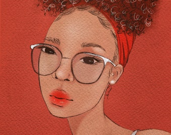 Encomenda de retrato digital colorido