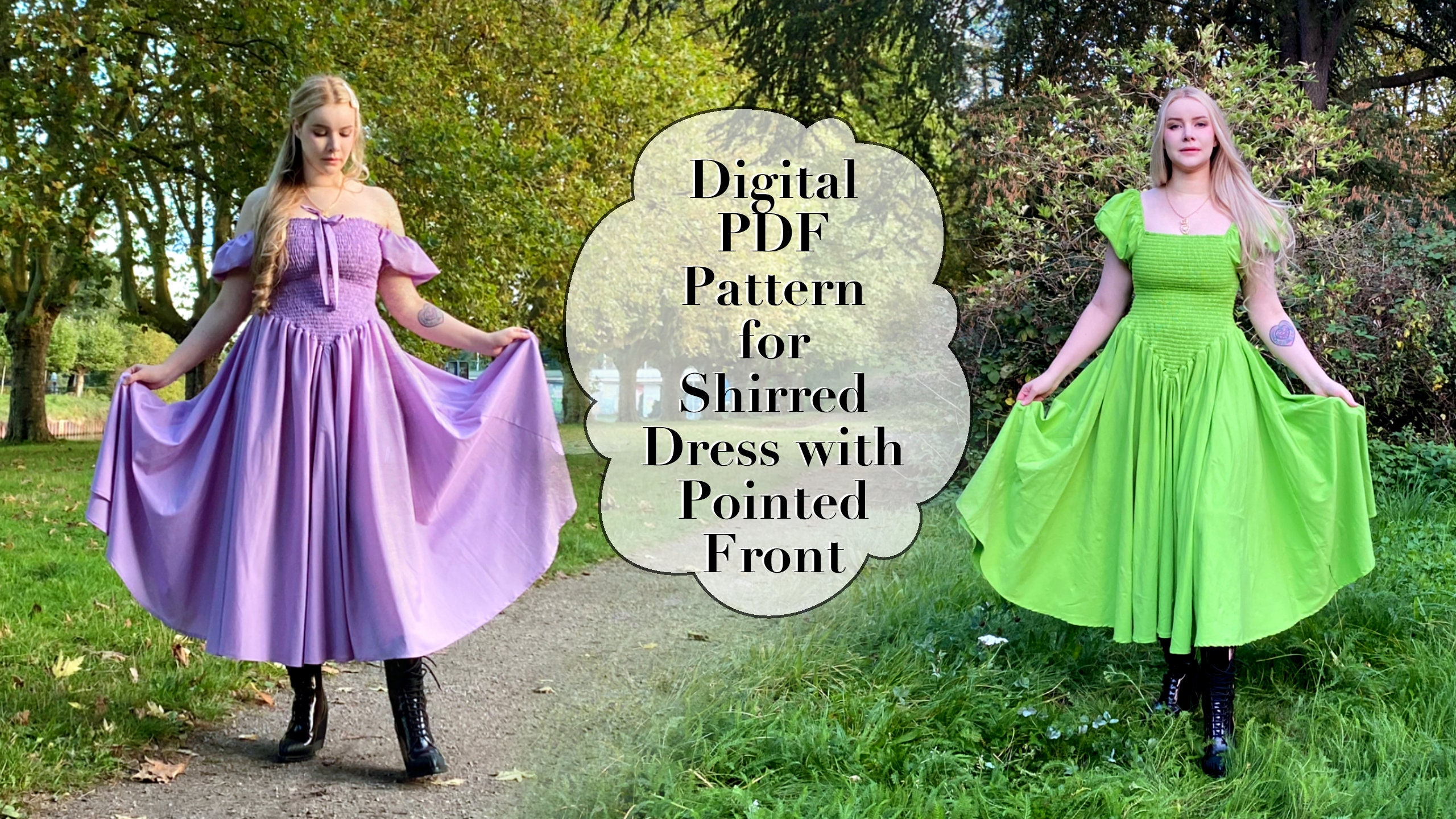 Shirred Waist Dress Pattern - Etsy Shirred Waist Dress Pattern - Etsy