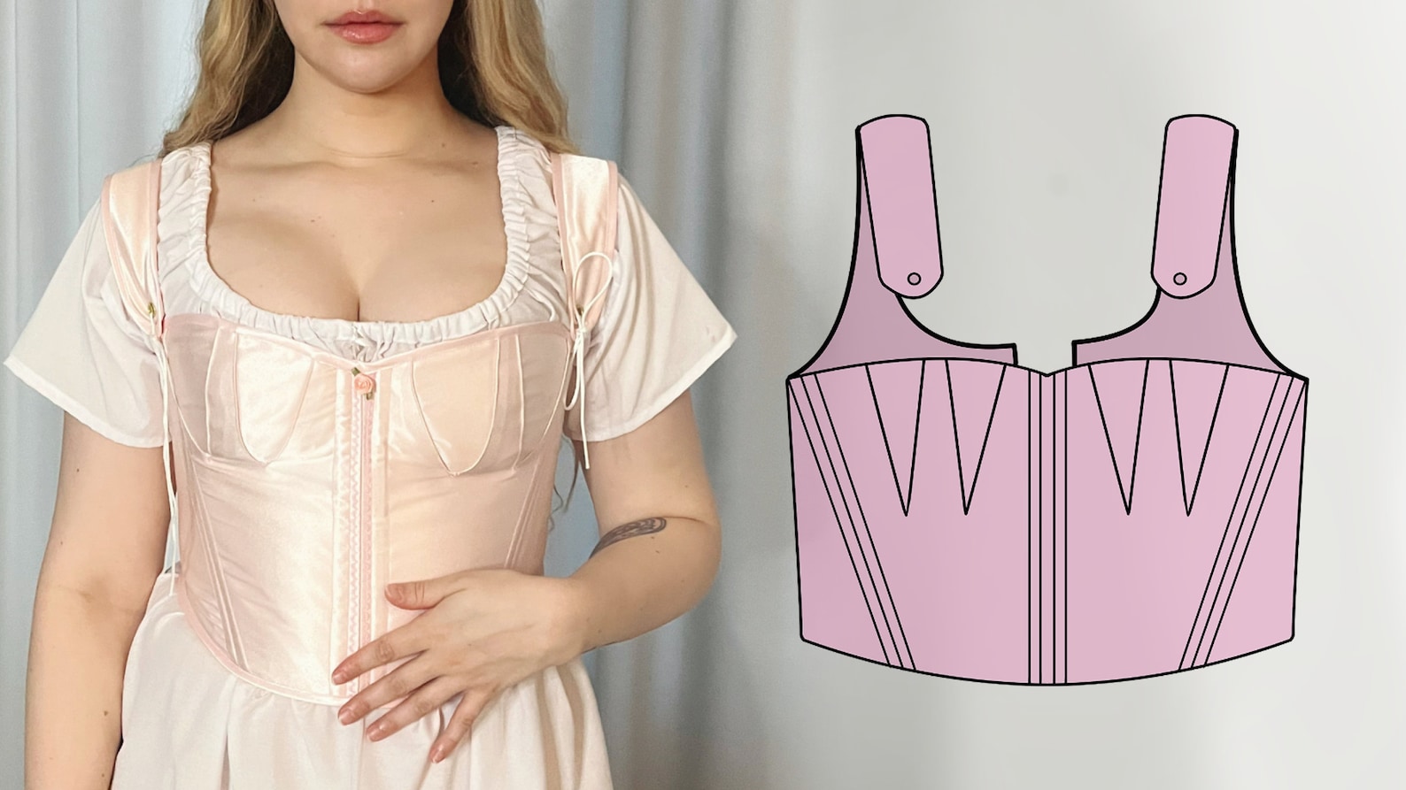 Digital Pattern PDF Regency Stays 18th Century Short Stays Corset