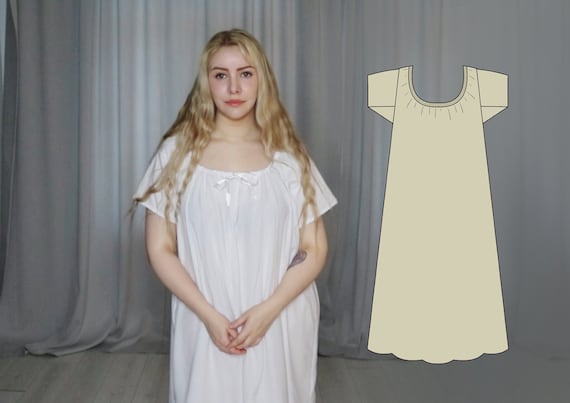 Digital Pattern - PDF - Regency Chemise - 18th Century Shift Historical Undergarments Nightgown