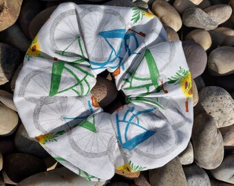 Bicycles with Sunflowers Scrunchie