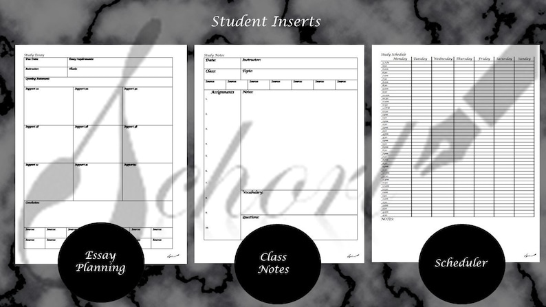 Schorl Planner Inserts Schorl Planner Inserts