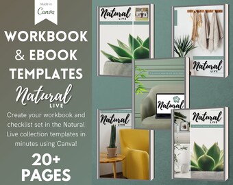 20-Seiten eBook Workbook Checkliste Canva Template - Natural Live 20-Seiten - Natural Live Collection