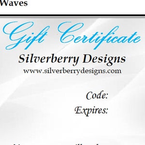 Our Shop Gift Certificate, 10/25/50/75/100 US. dollars