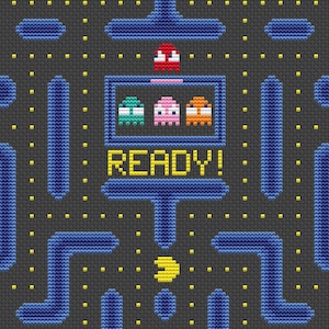 Pac-Man PDF Cross-stitch Pattern, Instant Digital Download