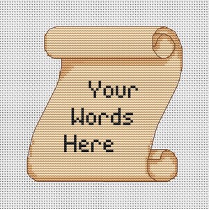 Parchment Scroll PDF Cross-stitch, Instant Digital Download