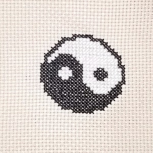 Yin-Yang PDF Cross-stitch Pattern, Instant Digital Download