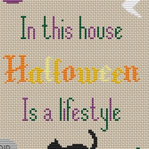 Halloween Is A Lifestyle PDF Cross-stitch Pattern, Instant Digital Download