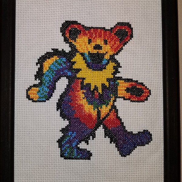 Grateful Dead Tie-Dye Bear DIY Cross-stitch Kit