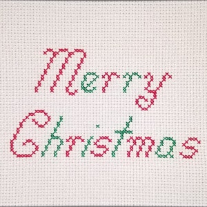 Merry Christmas PDF Cross-stitch Pattern, Instant Digital Download