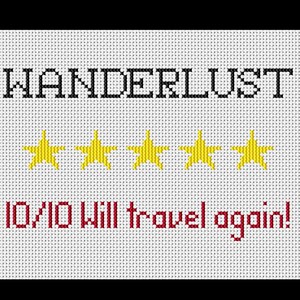 Wanderlust PDF Cross-stitch, Instant Digital Download