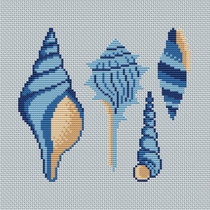 Seashell Collection PDF Cross-stitch Pattern, Instant Digital Download