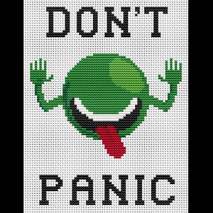 Don't Panic HHGG Cross Stitch Pattern 