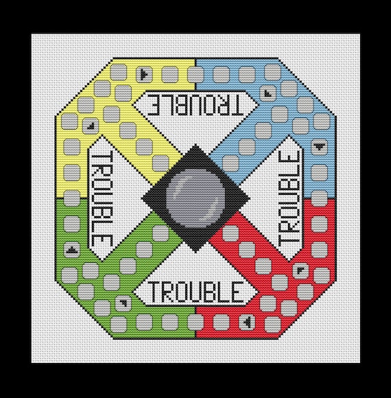 Trouble Game Board Cross-stitch Made-to-order - Etsy