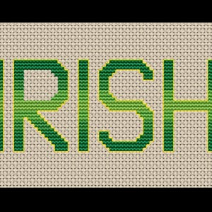 Irish Word PDF Cross-stitch, Instant Digital Download
