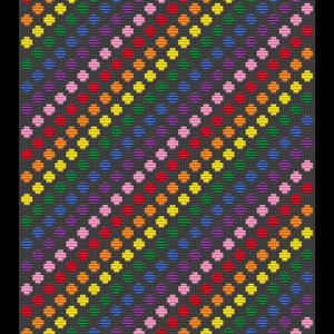 Rainbow Dots PDF Cross-stitch Pattern, Instant Digital Download