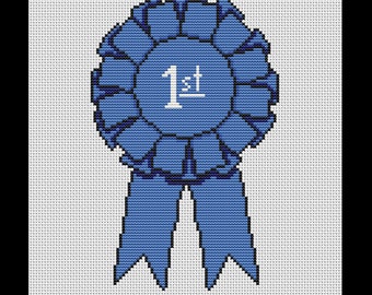 Blue Ribbon Award PDF Cross-stitch, Instant Digital Download