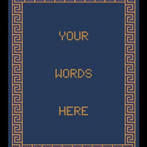 Griekse sleutelrand kruissteek, digitale pdf, direct download