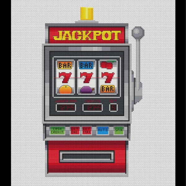 Slot Machine PDF Cross-stitch Pattern, Instant Digital Download