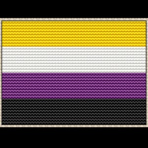 LGBTQ+ Nonbinary Pride Flag PDF Cross-stitch Pattern, Instant Digital Download