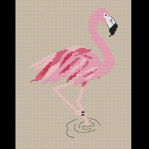 Flamingo Kreuzstich, Instant PDF Digital Download