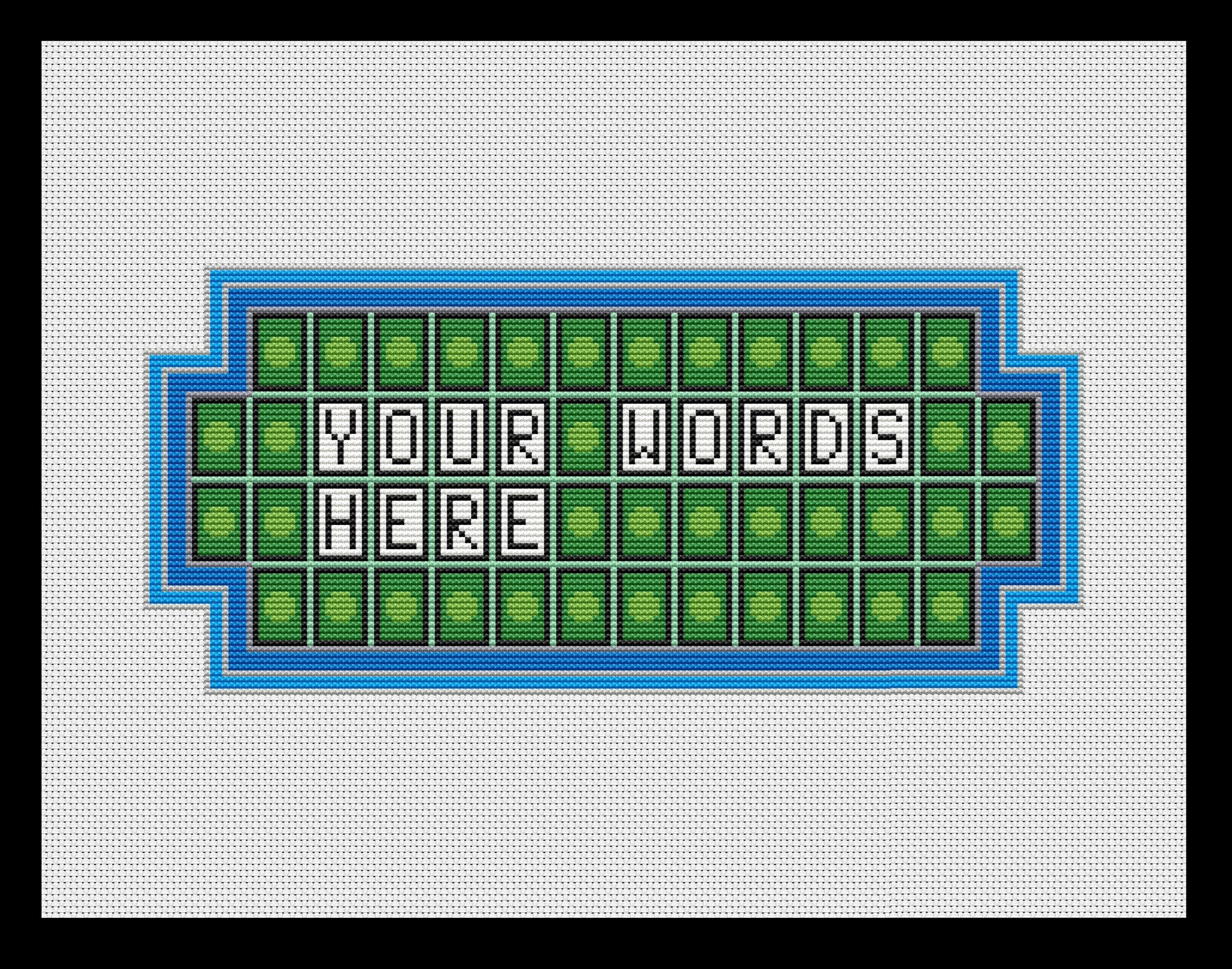 Wheel of Fortune (Customizable) PDF Cross-stitch Pattern, Instant Digital Download