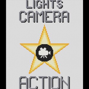 Lights Camera Action Cross-stitch, DIY Kit