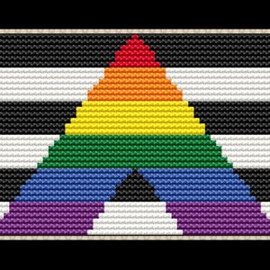 LGBTQ+ Ally Pride Flag PDF Cross-stitch Pattern, Instant Digital Download