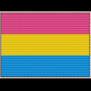LGBTQ+ Pansexual Pride Flag PDF Cross-stitch Pattern, Instant Digital Download